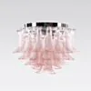 Kristallplafond Ø65xH52cm Rosa/Krom - Livorno