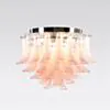 Kristallplafond Ø65xH52cm Rosa/Krom - Livorno
