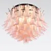 Kristallplafond Ø65xH52cm Rosa/Krom - Livorno