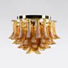 Kristallplafond Ø65xH52cm Bärnsten/Mässing - Livorno