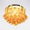 Kristallplafond Ø65xH52cm Bärnsten/Mässing - Livorno