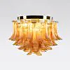 Kristallplafond Ø65xH52cm Bärnsten/Mässing - Livorno