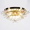 Kristallplafond Ø65xH52cm Bärnsten/Mässing - Livorno