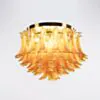 Kristallplafond Ø65xH52cm Bärnsten/Mässing - Livorno
