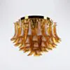 Kristallplafond Ø65xH52cm Bärnsten/Mässing - Livorno
