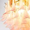 Kristallplafond Ø65xH52cm Rosa/Mässing - Livorno