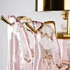 Kristallplafond Ø65xH52cm Rosa/Mässing - Livorno