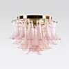 Kristallplafond Ø65xH52cm Rosa/Mässing - Livorno