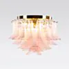Kristallplafond Ø65xH52cm Rosa/Mässing - Livorno