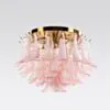 Kristallplafond Ø65xH52cm Rosa/Mässing - Livorno
