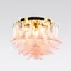 Kristallplafond Ø65xH52cm Rosa/Mässing - Livorno