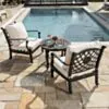 Loungegrupp Svart Aluminium 2-pers - Florence