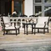 Loungegrupp Svart Aluminium 2-pers - Florence