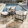 Loungeset Svart Aluminium 2-pers - Capri