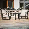 Loungegrupp Svart Aluminium 2-pers - Florence