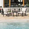 Loungegrupp Svart Aluminium 2-pers - Florence