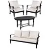 Loungeset Svart Aluminium 5-pers - Florence 