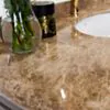 Kommod Badrum 120cm Nashville Mörkbrun - Beige Marmor