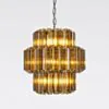 Kristallkrona Ø44cm Cognac/Krom - Verona