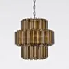 Kristallkrona Ø44cm Cognac/Krom - Verona