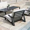 Loungeset 5-Pers Svart Aluminium - Malaga
