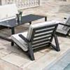 Loungeset 5-Pers Svart Aluminium - Malaga