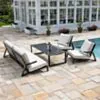 Loungeset 5-Pers Svart Aluminium - Malaga