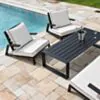 Loungeset 5-Pers Svart Aluminium - Malaga