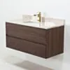 Badrumskommod Valnöt 100cm Beige Marmor - Marstrand