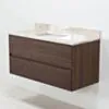100cm Marstrand kommod Valnöt med Beige marmor