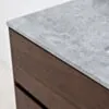 Badrumskommod Valnöt 80cm Grå Marmor - Marstrand