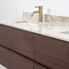 Dubbelkommod Valnöt 150cm Beige Marmor - Marstrand