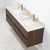 Dubbelkommod Valnöt 150cm Beige Marmor - Marstrand