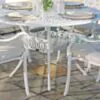 Runt Matbord Utomhus Vit Aluminium Ø122 cm - Toscana