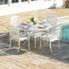 Runt Matbord Utomhus Vit Aluminium Ø122 cm - Toscana