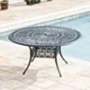Rund Matgrupp 8 Stolar Svart Aluminium - Toscana Ø150cm