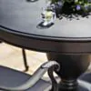 Matgrupp Utomhus Runt Bord 4 stolar Svart Aluminium - Lugano Ø122cm