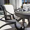 Rund Matgrupp Utomhus 6 stolar Svart Aluminium - Napoli Ø122cm
