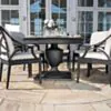 Rund Matgrupp Utomhus 6 stolar Svart Aluminium - Napoli Ø122cm