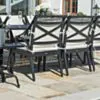 Matgrupp Utomhus 8 stolar Svart Aluminium - Amalfi 212cm