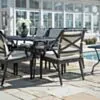 Matgrupp Utomhus 8 stolar Svart Aluminium - Amalfi 212cm