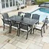 Matgrupp Utomhus 8 stolar Svart Aluminium - Sorrento 212cm