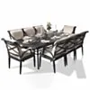 Matgrupp Utomhus 8 stolar Svart Aluminium - Napoli 213cm