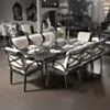 Matgrupp Utomhus 8 stolar Svart Aluminium - Napoli 213cm