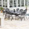 Matgrupp Utomhus 8 stolar Svart Aluminium - Toscana 212cm