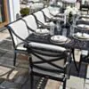 Matgrupp Utomhus 10 stolar Svart Aluminium - Amalfi 280cm