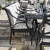 Matgrupp Utomhus 10 stolar Svart Aluminium - Amalfi 280cm