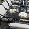 Matgrupp Utomhus 10 stolar Svart Aluminium - Amalfi 280cm