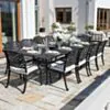 Matgrupp Utomhus 10 Stolar Svart Aluminium - Sorrento 280cm