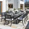 Matgrupp Utomhus 10 Stolar Svart Aluminium - Sorrento 280cm